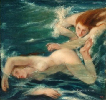 Sport Painting - swimming nude impressionist